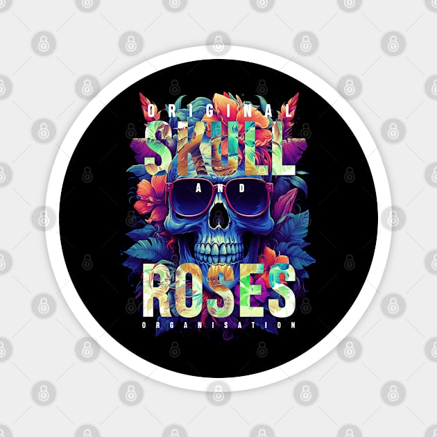 Skull and Roses Magnet by SAN ART STUDIO 